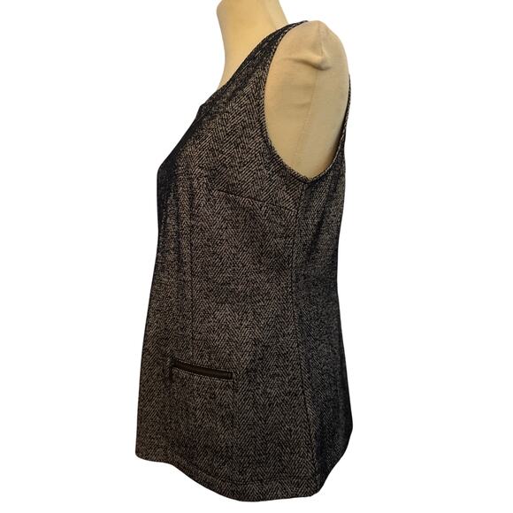 CAbi CeCe Shell Sleeveless Black Tweed Herringbone Top, Women's Size Medium - Picture 5 of 8